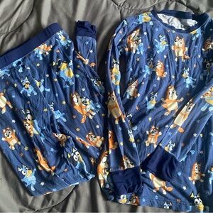 Little Sleepies Blue Pajama Set with Cartoon Characters